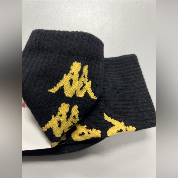 New Unisex Kappa Designer Street Style Logo Crew Cut Socks Black S 3-6 - Picture 5 of 7